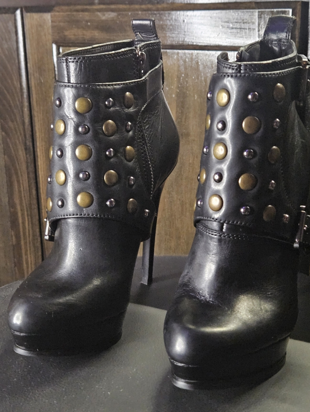 NWOT Michael Kors Black Studded Platform Stiletto Booties - Picture 4 of 16